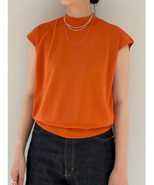 Mila Owen（ミラオーウェン） 半袖ニット 0 オレンジ レディース