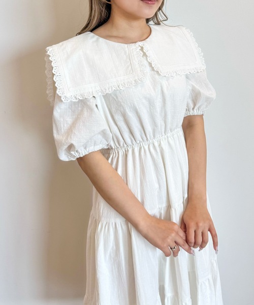 Areeam（アリーム） ワンピース スクエアカラーティアードワンピース