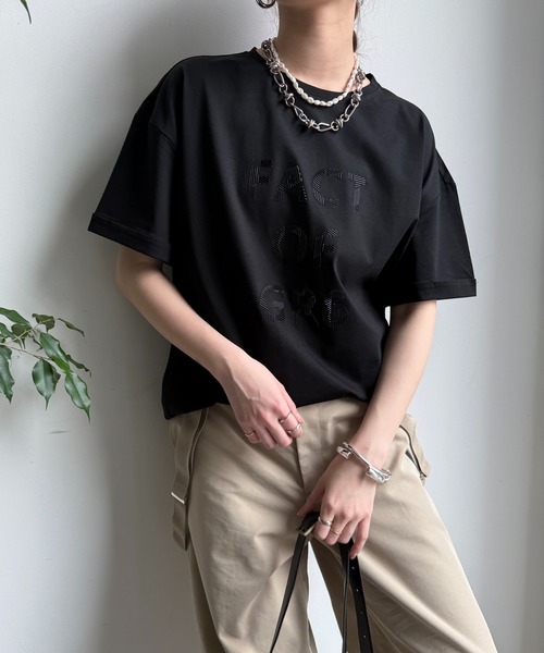 tシャツ 「WEB限定」ヘリンボーンロゴTEE レディース