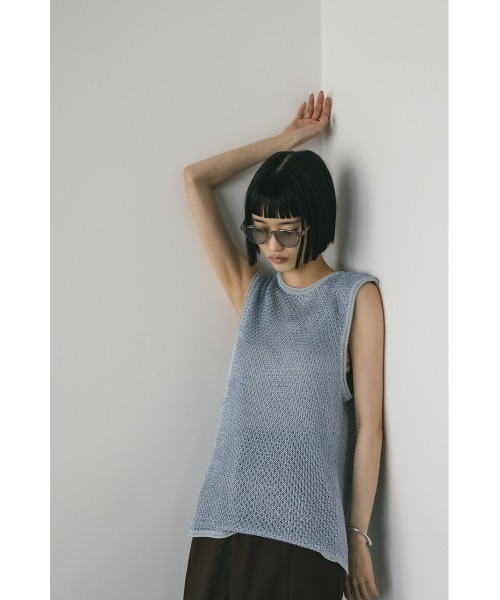 STYLEMIXER タンクトップ ノースリーブ グロスヤーンニット
