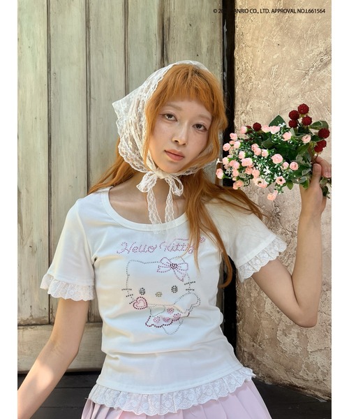 tシャツ ANGEL「HELLO KITTY」 RHINESTONE TEE レディース
