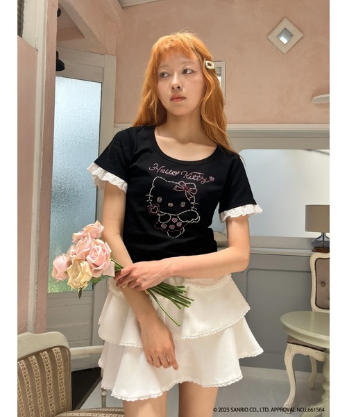 tシャツ ANGEL「HELLO KITTY」RHINESTONE L/S Tシャツ レディース MORE self LOVE tシャツ ANGEL「HELLO KITTY」 RHINESTONE TEE