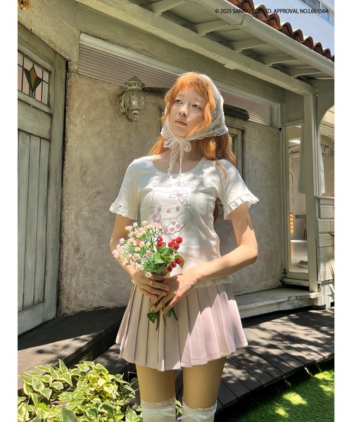 tシャツ ANGEL「HELLO KITTY」RHINESTONE L/S Tシャツ レディース MORE self LOVE tシャツ ANGEL「HELLO KITTY」 RHINESTONE TEE