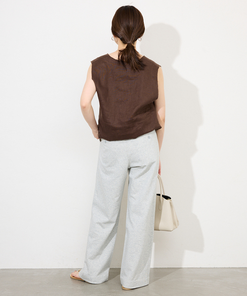 SLOBE IENA ブラウス シャツ リネンノースリーブブラウス