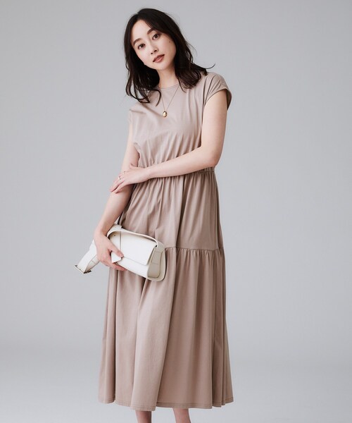 UNTITLED 洗える　ティアードワンピース　L 定価：26400円 UNTITLED ワンピース 「ティアード/洗える/夏ワンピ」コットン
