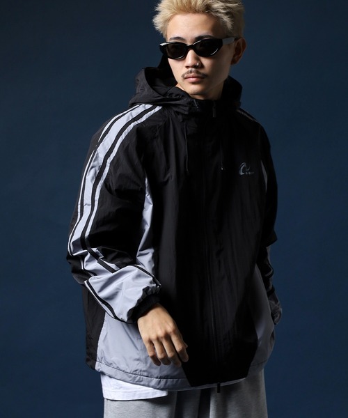 NERDY ナイロンジャケット カーブドブロックウインドブレーカー メンズ