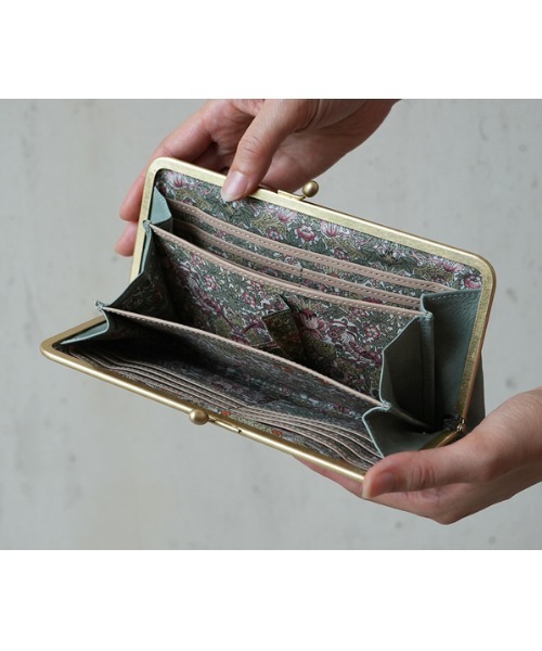 genten 財布 アンティーコ×LIBERTY 口金長財布 レディース