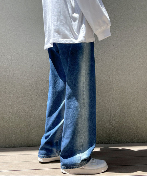 「neos」 加工デニムパンツ LARGE ブラック メンズ