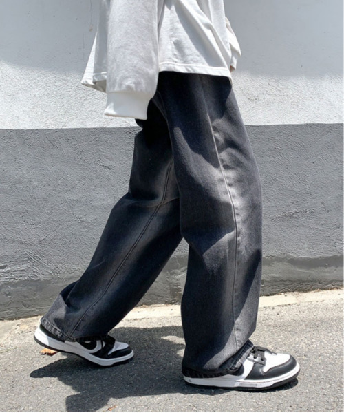 「neos」 加工デニムパンツ LARGE ブラック メンズ