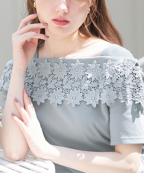 alotta（アロッタ） 半袖カットソー LL サックスブルー レディース