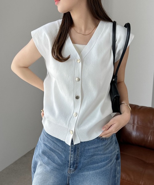 「andme」 「alma design」ニットベスト M グレー レディース