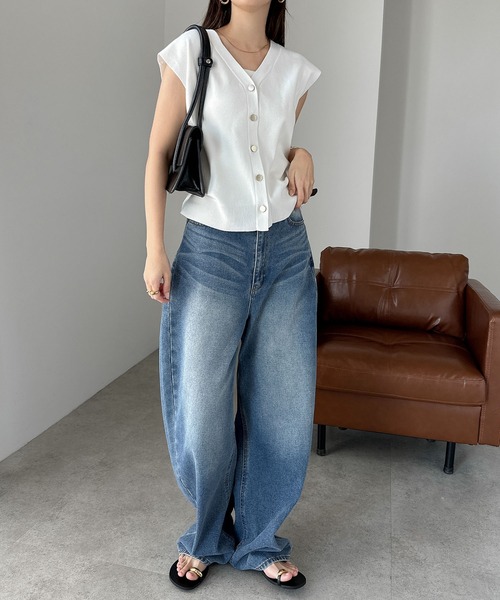 「andme」 「alma design」ニットベスト M グレー レディース