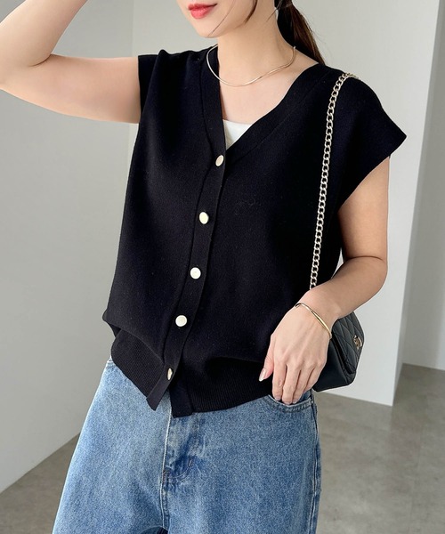 「andme」 「alma design」ニットベスト M グレー レディース