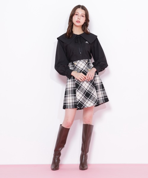【新品未使用】jillbyjillstuart チェックミニスカート(Sサイズ) ブロックチェックツィードミニスカート | JILL by JILL STUART（ジル