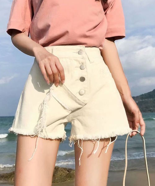 shoppinggo ハーフパンツ ジーンズ デニム デニムパンツ キュロット