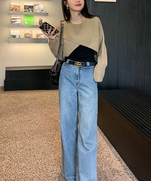 「by muni:r」 長袖ニット FREE ブラック レディース_画像2