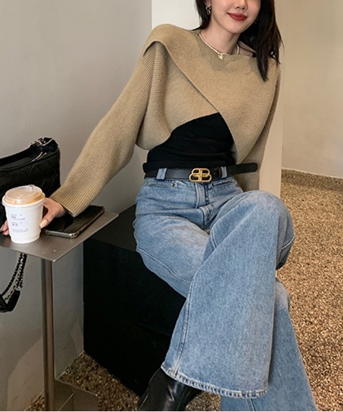 「by muni:r」 長袖ニット FREE ブラック レディース_画像4