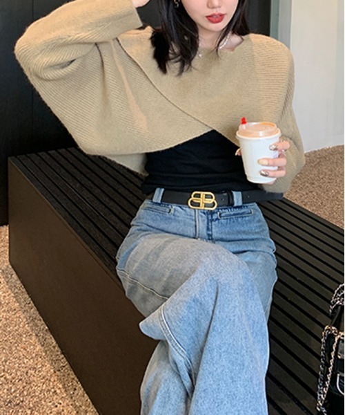 「by muni:r」 長袖ニット FREE ブラック レディース_画像7