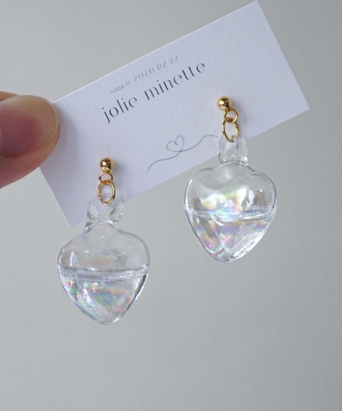 CERCA ピアス jolie minette/お水入り オーロラ ガラス ピアス