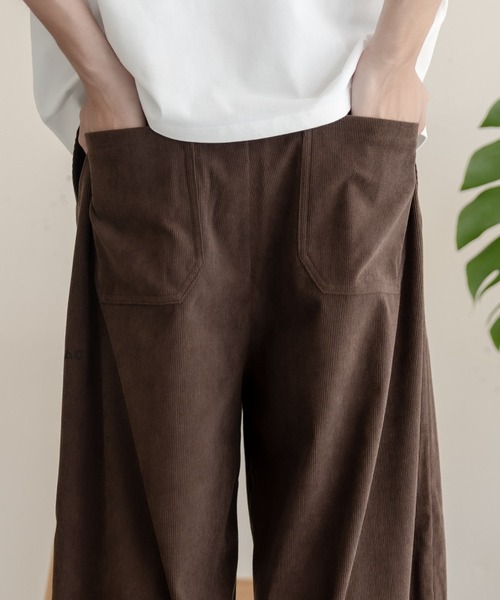 bashful base Oriental ワイドパンツ パンツ 「bbO」ロゴ1タックワイド