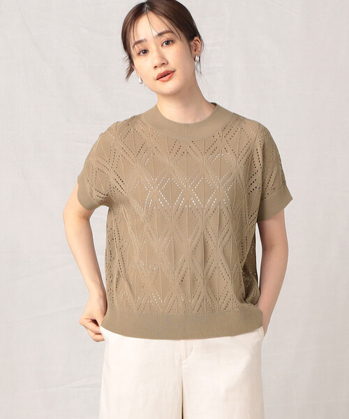「Comme ca Mature」 ノースリーブニット FREE ベージュ レディース_画像3