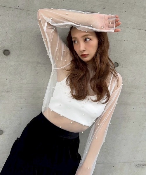 ROSY LUCE ブラウス シャツ パールシアートップス レディース