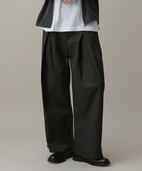 LAND MUSEUM スラックス LAND MUSEUM／タックワイドスラックス メンズ