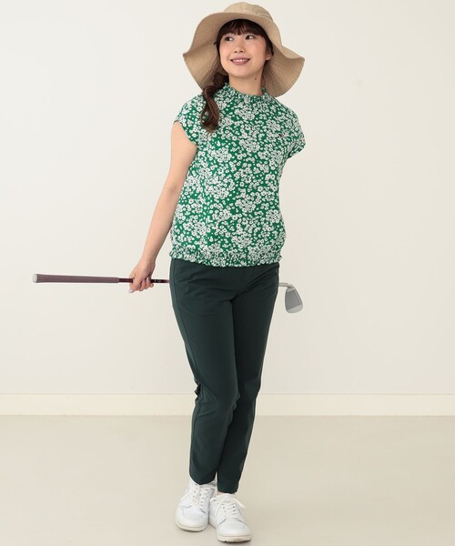 「BEAMS GOLF」 半袖ブラウス MEDIUM ブラック レディース