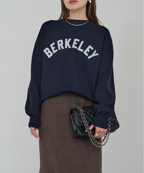 BONJOUR SAGAN バックロゴニットプルオーバー　navy Bonjour Sagan（ボンジュールサガン）の「バックロゴニットプル