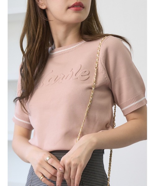 「Ada.」 半袖ニット FREE ネイビー レディース_画像8