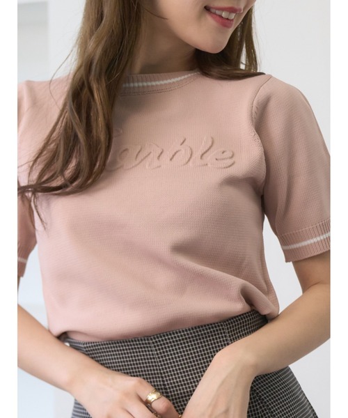 「Ada.」 半袖ニット FREE ネイビー レディース_画像9