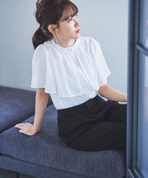 「DRESS LAB」 ノースリーブブラウス M ホワイト レディース_画像3