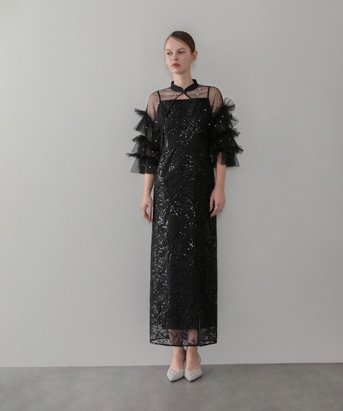 Leja（レジャ） ドレス 「LEJA」チュールフリルスリーブIライン