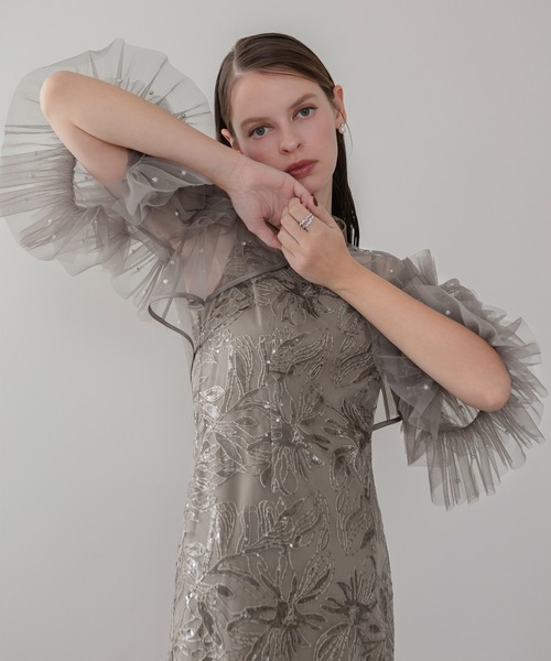 Leja（レジャ） ドレス 「LEJA」チュールフリルスリーブIライン