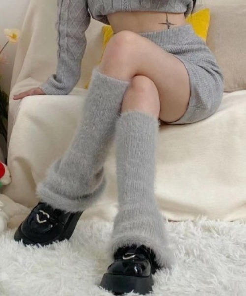 pyornim（ピョルニム） レッグウォーマー ふわふわモヘア シャギー
