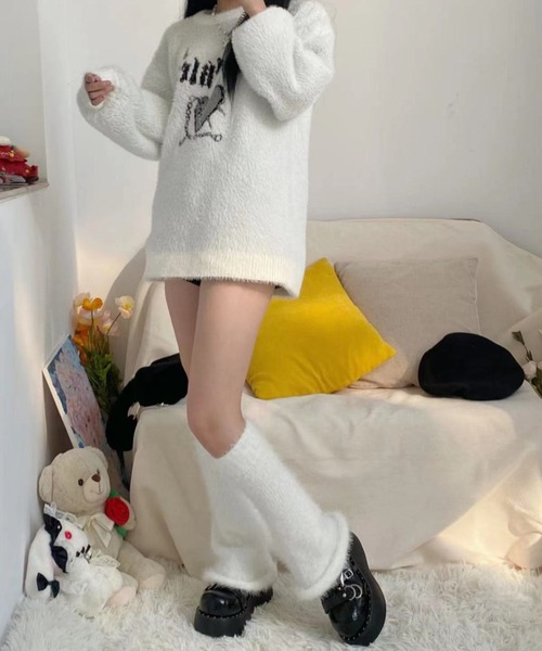 pyornim（ピョルニム） レッグウォーマー ふわふわモヘア シャギー