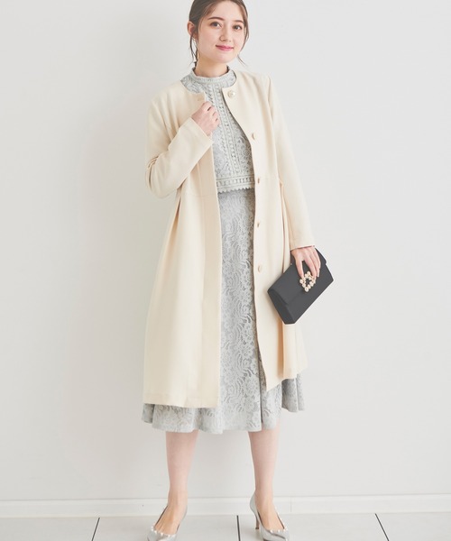 LAISSE PASSE（レッセパッセ） ノーカラーコート 36 ホワイト