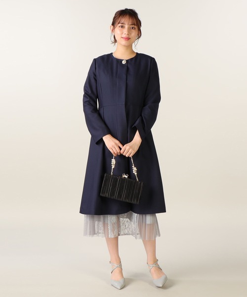 LAISSE PASSE（レッセパッセ） ノーカラーコート 36 ホワイト