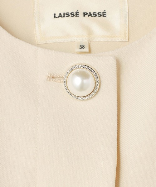 LAISSE PASSE（レッセパッセ） ノーカラーコート 36 ホワイト