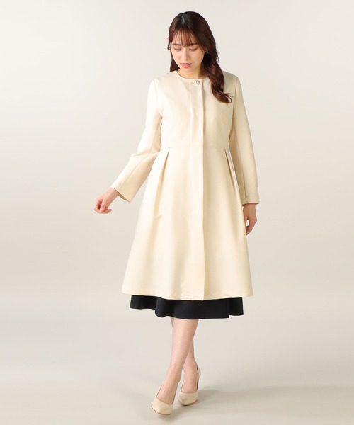 LAISSE PASSE（レッセパッセ） ノーカラーコート 36 ホワイト