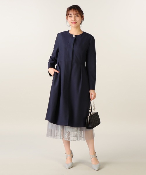 LAISSE PASSE（レッセパッセ） ノーカラーコート 36 ホワイト