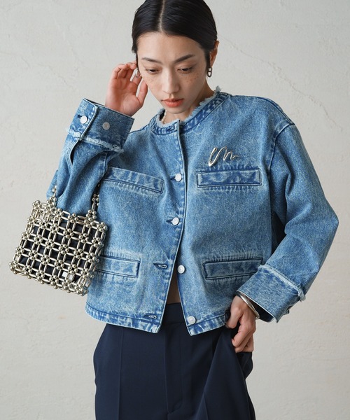 美品✨LOUNGEDRESS ラウンジドレス オーバーデニムジャケット ブルー Loungedress（ラウンジドレス） デニムジャケット FREE ブルー