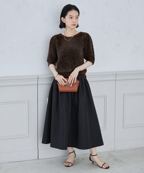 「NOLLEY'S Sophi」 半袖ニット 38 ブラウン レディース_画像2