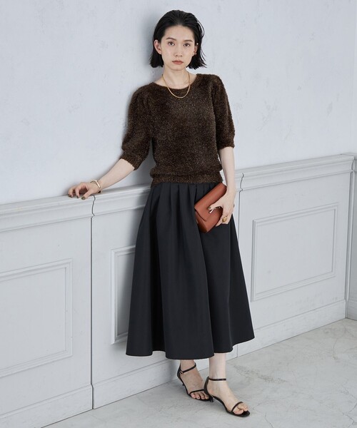 「NOLLEY'S Sophi」 半袖ニット 38 ブラウン レディース_画像3