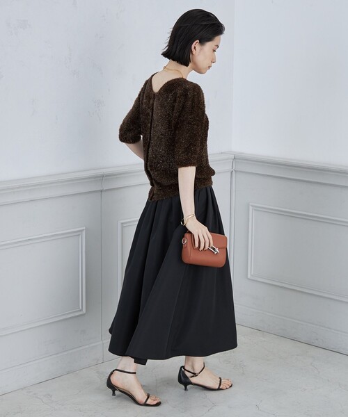 「NOLLEY'S Sophi」 半袖ニット 38 ブラウン レディース_画像6