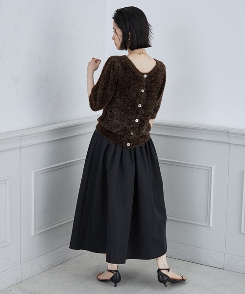 「NOLLEY'S Sophi」 半袖ニット 38 ブラウン レディース_画像8