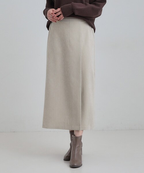 スカート nara Tomo NARU｜(ナル) 8ozムラデニム ノッポスカート 663810 ゆったり フレア A