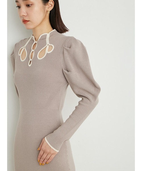 「LILY BROWN」 ニットワンピース FREE ネイビー レディース_画像3