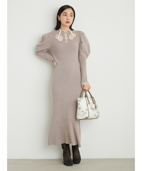 「LILY BROWN」 ニットワンピース FREE ネイビー レディース_画像7