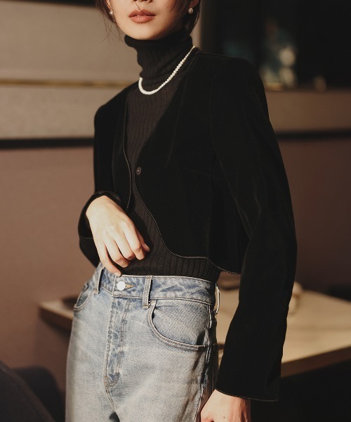 anuans（アニュアンス） ジャケット ノーカラージャケット ニュアンス